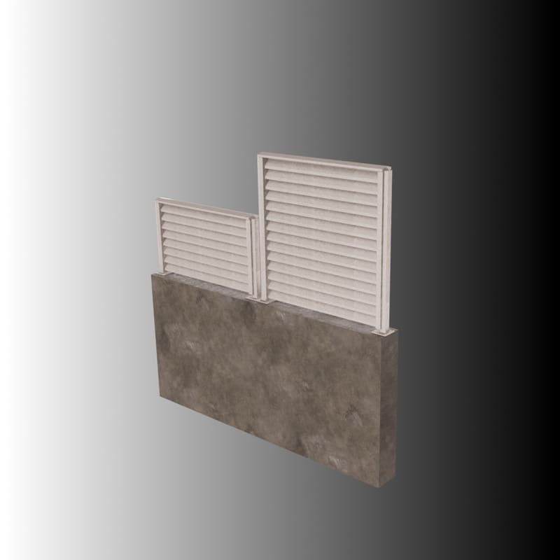 Valla metálica modelo 2 Modelo 2 de valla sobre muro metálica. Lamas horizontales superpuestas para intimidad total. tallermetalico.com